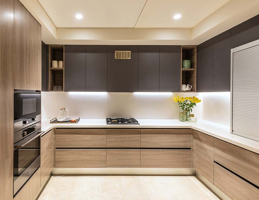 u shaped modular kitchen design india